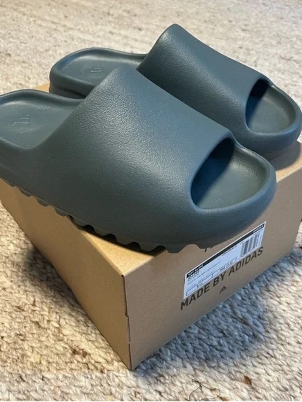 adidas Men's Dark Green Slide Sandals